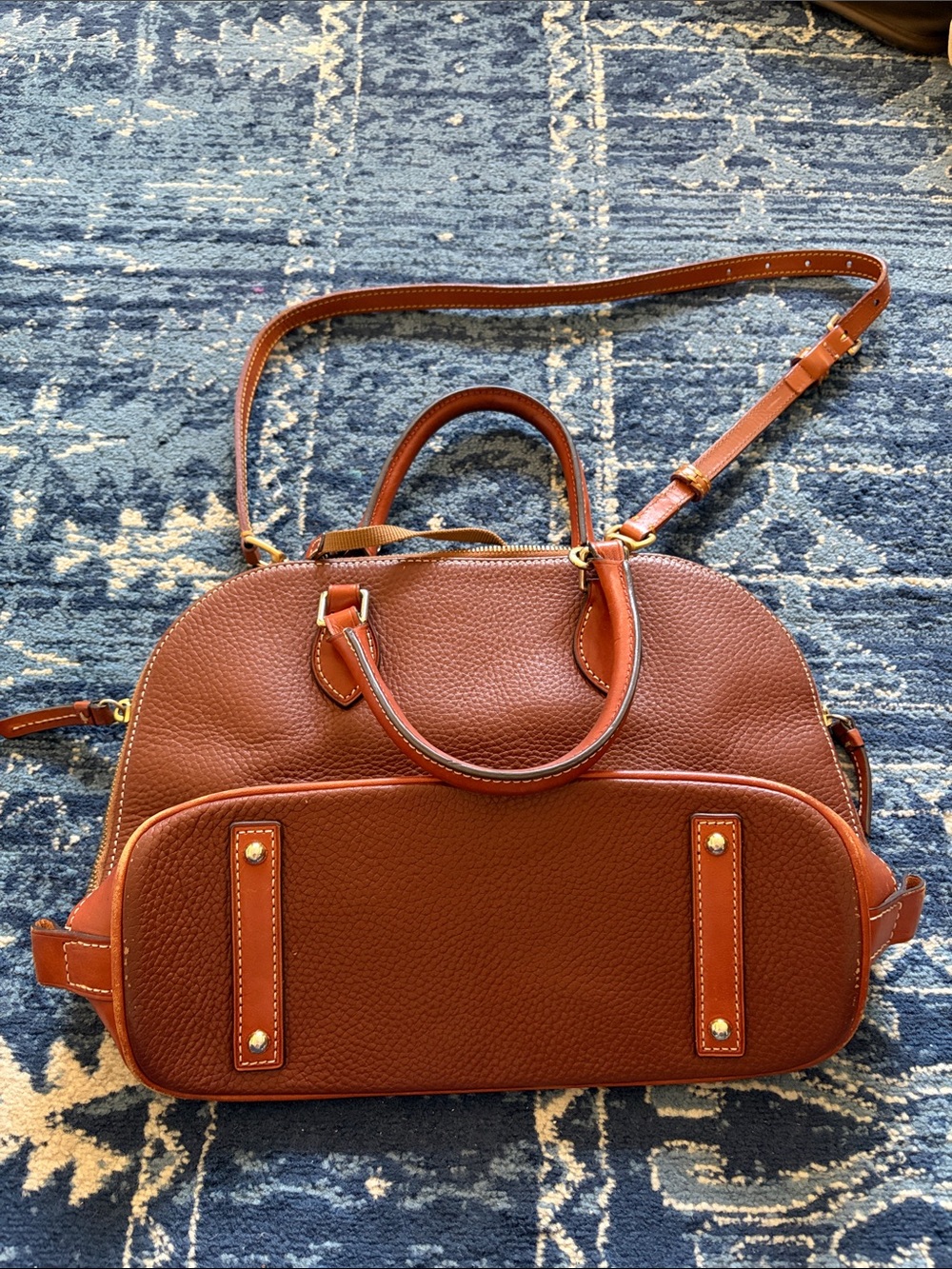 Dooney & Bourke Cognac/Tan Pebble Leather Satchel - Picture 2 of 4